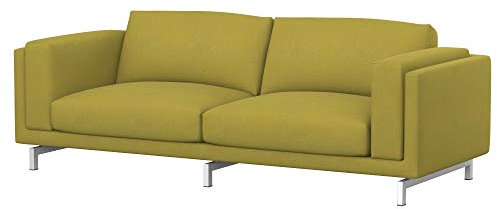 Soferia Sofabezug Kompatibel Mit Nockeby 3er-Sofa Sofaüberzug Sofaüberwurf Sofaschoner Cover Wasserabweisend Fleckschutz Softi Gelb