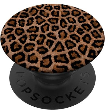 Cell Phone Button Holder Pop Out Knob Brown Leopard Print PopSockets Adhesive PopGrip