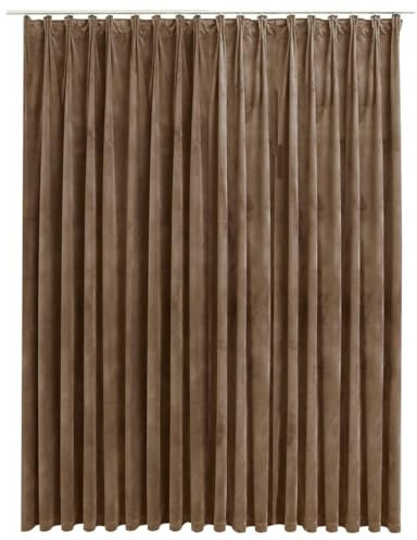 vidaXL Vorhang Verdunkelung mit Haken Verdunkelungsvorhang Kräuselband Thermo Gardine Blickdicht Dekoschal Wohnzimmer Samt Beige 290x245cm