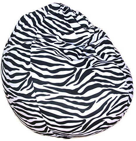 Beauty.Scouts Kinzler Sitzsack Mogli Indoor geeignet Zebra- oder Leopardoptik 100% Polyester 75x95cm Sitzmöglichkeit Sitzkissen bunt schlicht Farbe Zebra