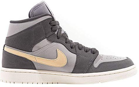 Nike WMNS Air Jordan 1 Mid Basketballschuhe für Damen, Grau - Iron Grey White Onyx Lt Smoke Grey - Größe: 41 EU