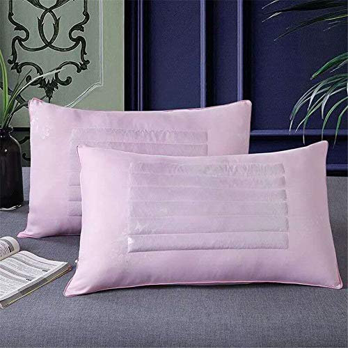 WWYL Oreiller, Sarrasin De Santé Cou Oreiller Soins, Oreiller De Cou, Traverses Side Verser/Arrière/Estomac, La Douleur Oreiller du Cou Verser, Taillé Norme Lavable. (Rose,48 x 74 cm 1000g)