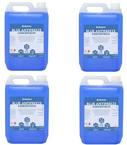 Hexeal Blue Antifreeze 20L – 4 x 5L of High Concentrate Long Life Engine Coolant & Antifreeze for Cars & Vans – Summer & Winter – All Year Freeze Protection to -37 Degrees Celsius