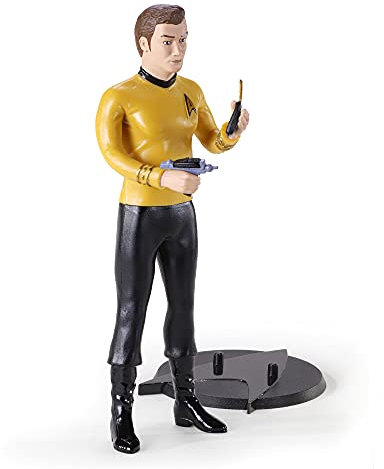 The Noble Collection Star Trek: The Original Series Bendyfigs - Captain Kirk - Noble Toys 19cm Bendable Posable Collectible Doll Figure with Stand and Mini Accessories