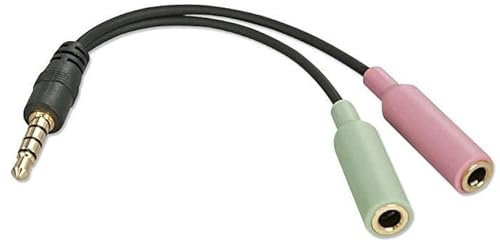 TECH DISCOUNT Adaptateur Jack 3.5mm Casque/Micro vers 2 Jack - Adaptateur Casque - Microphone vers 2 Prises - Cable Audio/vidéo - connectique Jack