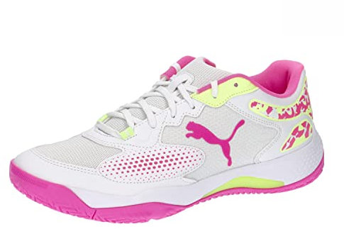 PUMA SOLARCOURT RCT Fußballschuh, White-Ravish-Fast Yellow, 39 EU
