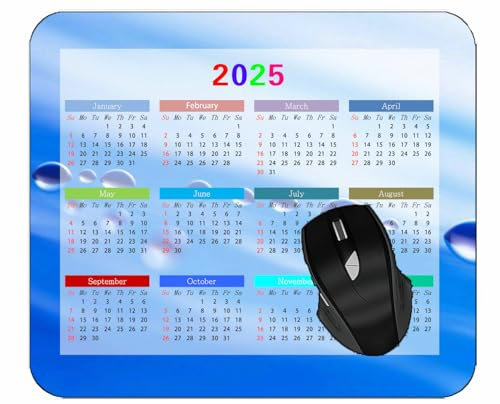 Mouse Pad 2025 Calendar,Droplet Surface Light Gaming Mouse Pad