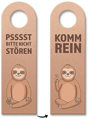 Psssst bitte nicht stören oder Komm rein Türhänger mit niedlichem Faultier lustiger Türhänger aus Filz um beim Chillen oder meditieren nicht mehr gestört zu werden