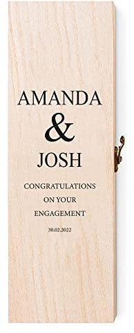 ukgiftstoreonline Personalised Engagement Wine or Champagne Box Gift
