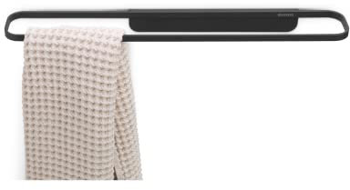 Brabantia - Porte-Serviettes Mindset - Convient aux Serviettes Normales & Grandes Serviettes Pliées - Supporte Jusqu'à 2 kg - Accessoire de Rangement pour Salle de Bain - Infinite Grey - 56 x 8,5 cm