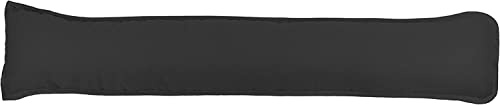Comfort Collections Plain Dyed Fabric Draught Excluder Stopper Cushion Heavy Door Draught Stopper Polycotton 92 x 20cm - Black