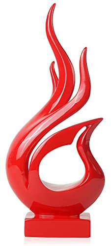 Dreamseden Abstrakte Harz-Skulptur, Moderne Heimdekoration, Akzente für Regal, Tischdekoration, kleine Tafelaufsätze für Wohnzimmer, Eingang, Tischplatte, Esszimmer, Büro, Bücherregal (rot)