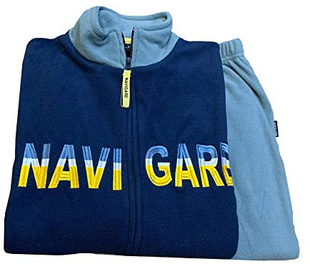 Navigare Tuta Pigiama Uomo Pile Invernale Chiusura Zip Moda Egidio (52, Navy)