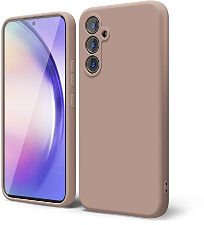 oakxco for Samsung Galaxy A54 5g Phone Case Liquid Silicone, Cute Thin Slim Soft Rubber TPU Plain Smooth Gel Cover for Women Girl, Matte Solid Protective & Shockproof,Nude Light Brown