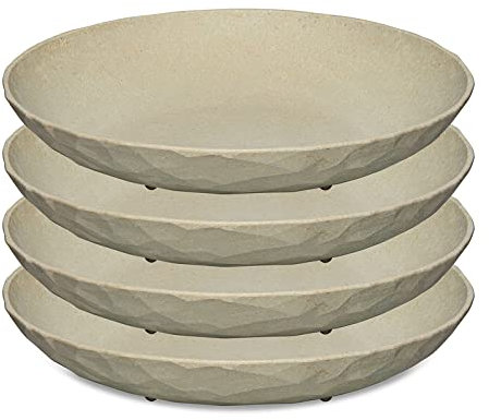 CLUB PLATE Lot de 4 assiettes creuses en plastique Sable 22 cm Koziol