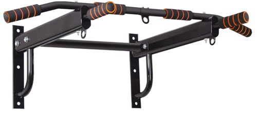Leogreen Barras de Dominadas Pared, Wall Pull Up Bar Barra de Tracción, con 6 asas antideslizantes y 3 ojales multifunción, Max. 200kg, Entrenador de Parte Superior del Cuerpo para Gimnasio en Hogar