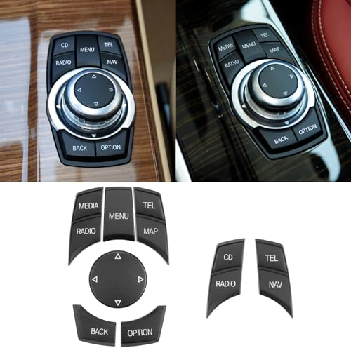 Jaronx Compatible with BMW iDrive Button Replacement Multimedia iDrive Control Button for 1'F20/2' F22/3' F30 F31/4' F32 F33/5' F10/7' F01/i3 I01/X1 F48/X3 F25/X4 F26/X5 F15/X6 F16,8PCS | Multimedia iDrive Control Button for 1'F20/2'F22/3'F30 F31/4'F32 F33/5'F10/7'F01/i3 I01/X1 F48/X3 F25/X4 F26/X5 F15/X6 F16