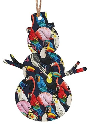 Tropischer wilder Flamingo Weihnachten Holzornamente Weihnachtsschmuck Weihnachtsschmuck Weihnachtsbaumschmuck Outdoor Weihnachtsschmuck