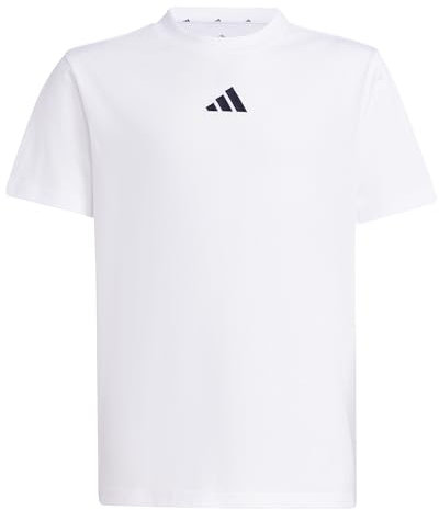 adidas Unisex Kinder Essentials T-Shirt, White/Black, 11-12 Years