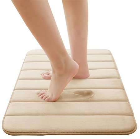 BedLooms Door Mat – Cream 50 x 80 cm Doormats for Bedroom Machine Washbale Super Absorbent Door Mats Non Slip Floor Mat Dirt Trapper Heavy Duty Mat