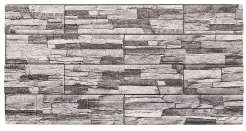 vidaXL Panneaux muraux 3D 10 pcs gris clair 100x50 cm EPS, lambris, décoration murale, revêtement mural, carrelage mural, art mural