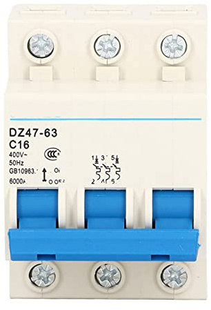 DZ47 63 C16, 3P Miniatur-Leistungsschalter, DIN-Schienenmontage, Niederspannungs-Leistungsschalter, Schalter 400 V, 16 A, DZ47-63 AC400 V, 50 Hz, Kompakter AC-Dis T