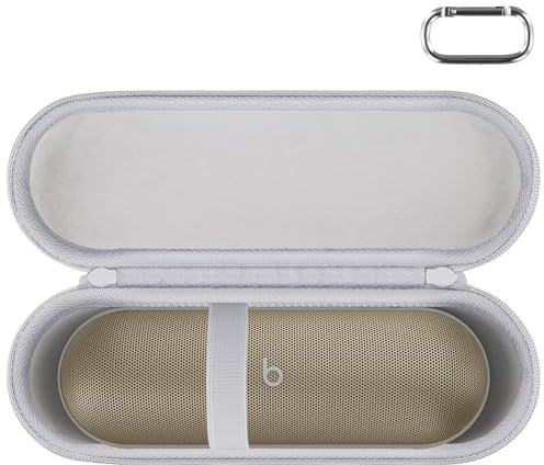 Aenllosi Hart Tasche Kompatibel mit Beats Pill Kabellose Bluetooth Lautsprecher,Beats kompatibel mit Apple und Android Tragbares Lautsprecher Hülle.(Nur Tasche) (Champagner Gold)