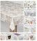 laro Wachstuch-Tischdecke Wachstischdecke Gartentischdecke, Muster:Blumenornament Beige Weiß, Größe:140x280