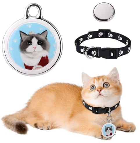 Dhqkqg Cat Tracker Collar,Pet Tracker for Cats,Mini GPS Cat Tracker/Dog Tracker,Anti-Loss Pet GPS Tracker, Waterproof GPS Pet Tracker for Cats,Location Tracking of Dog and Cat Collars with No Fee