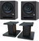 PreSonus Eris Pro 8 Aktiver Studio-Monitor Lautsprecher 1 Paar mit keepdrum Boxenständer Walnuss