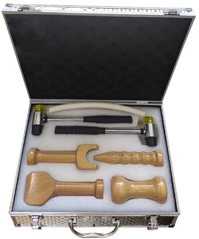 XNZJHPP Hammer Spine Set,Chiropractic Hammer,Chiropractic Adjustment Chisel,Chiropractic Adjustment Hammer,4-Piece Set w/Toolbox,for People w/Poor Sleep (A)