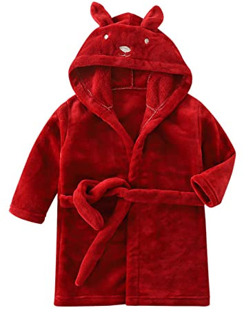 Asciugamano in Pile Accappatoio Indumenti da Notte Ragazzi Pigiama Morbido Flanella Calda Neonate Accappatoio con Cappuccio Bambina Cappotto e Giacca Vestaglia Pile Bambina Bottoni
