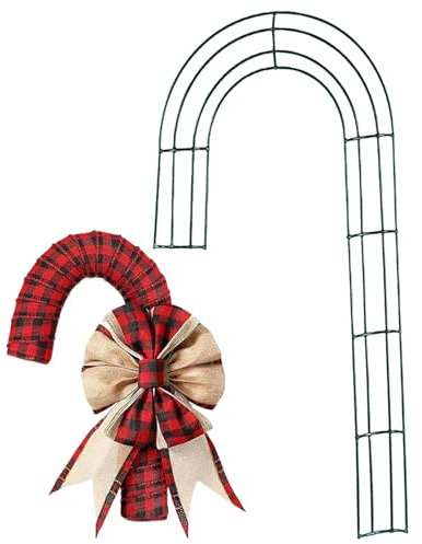 Zuckerstangenkranz, Weihnachtskranz-Rahmen | J-förmige Weihnachtskranzform | Kranzdrahtrahmen, Urlaubskranzbasis, Blumenkranz-Rahmen für Weihnachten, Neujahrsparty