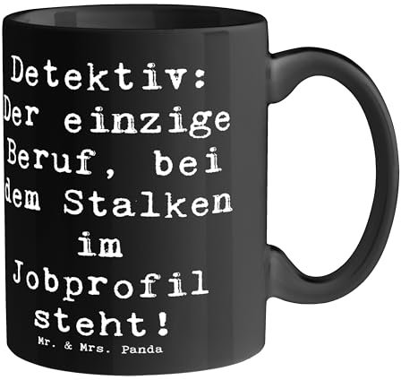 Mr. & Mrs. Panda Tasse Spruch Detektiv Beruf - Geschenk, humorvoll, Kaffeetassen, Teebecher, Sherlock Holmes, Tasse bedrucken, Teetasse,