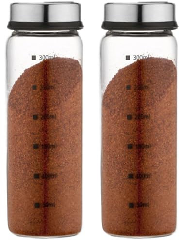 2PCS Large Salt and Pepper Shakers with Adjustable Pour Holes Salt Shaker with Stainless Steel Seal Lid Large Salt Shaker for Table Salt Black and White Pepper