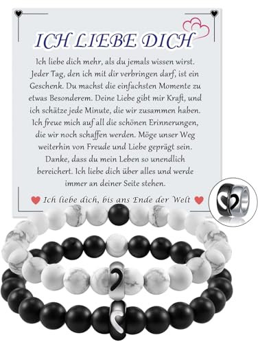 CheersLife Partner Armbänder für Ihn und Sie Valentinstag Partner Geschenke für Männer Frauen zum Geburtstag Jahrestag Geschenk Ich Liebe Dich Geschenk für Ehemann Freund Frau Mann Freundin