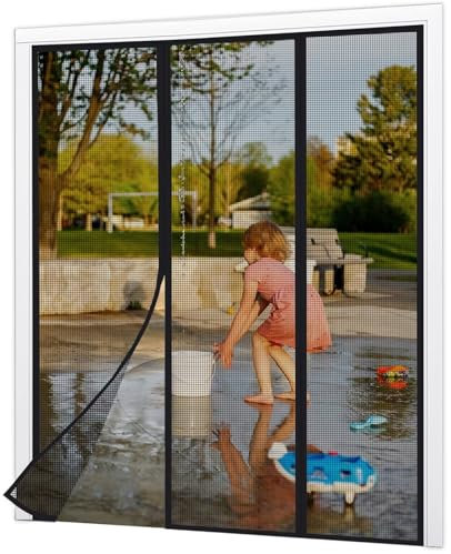 Zanzariera per Porta Camper 175x275cm Nero Rete Vetroresina Tenda con Magneti Anti Zanzare Zanzariera Magnetica Porte