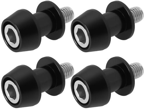 ECSiNG 2 Paar M10 Motorrad CNC Schwingenspulenständerschraube Motorrad Startrahmenschraube 10mm Hochpräziser Rennadapter für Montageständer Schwarz