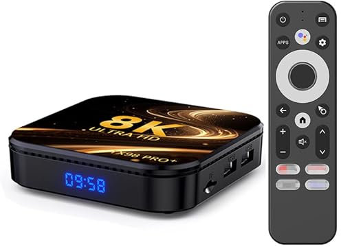 CHROX Android 14.0 TV Box, TX98 PRO + Smart TV Box RK3258 Quad-Core 64-Bit ARM Cortex-A53 Support 8K/4K 2.4/5.0Ghz WIFI BT4.0 100/1000M Ethernet HDMI 2.0 H.265 Set Top Box,4GB+64GB