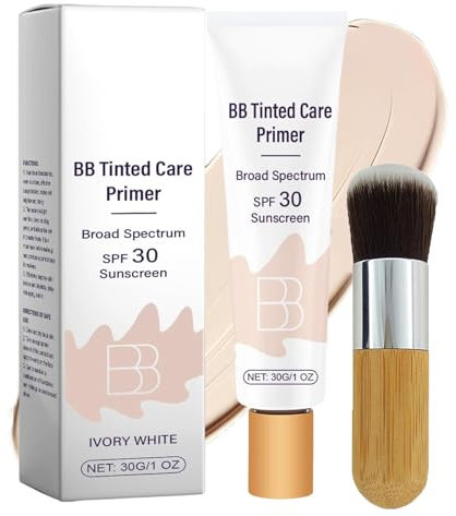 BB Blur Getönte Feuchtigkeitscreme LSF 30, BB Getönte Pflegegrundierung Mit Pinsel, BB Getönte Pflegegrundierung, BB Cream Getönte Feuchtigkeitscreme (Elfenbein)