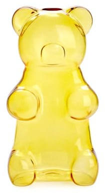 Balvi Blumenvase Yummy Bear Gelb Farbe In Form eines Gummibärchens Glas 24 cm
