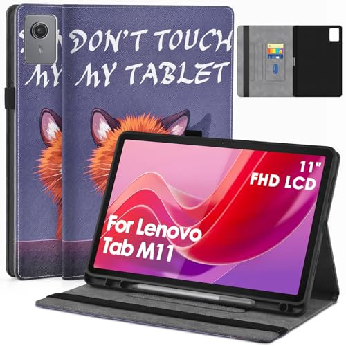 KATUMO Coque Étui pour Tablette Lenovo Tab M11 (11) 2024 TB330FU/331FC, avec Porte-Stylo, Housse Cover Case de Protection Fin et Rigide, en Cuir TPU Souple, Visualisation Multi-Angle
