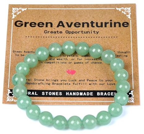 YUEBAYUE Crystal Healing Bracelets,Anxiety Beaded Gemstone Bracelets for Women,Birthday Valentines Christmas Gifts for Women