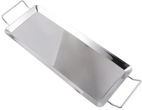 Edelstahl-Grillplatte Tablett Universal-Bratpfanne Flache Platte Grillschale Grillzubehör Bbq Holzkohle Gasgrills Camping