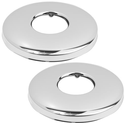 2 x 26mm G3/4 2PCS Chrome Tap Shower Pipe Cover, Pipe Covers High Collar Steel Pipe Covers Chrome for Concealing Tap Connection Holes in Bathrooms and Kitchens Chrome Pipe Covers