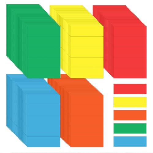 THXFUNAREA 500 Stück Hängeregister Schilder Beschriftungsschilder Hängemappen Zubehör Schilder Für Vollsichtreiter Hängetaschen A4 Hängetasche Hängeregistratur 5 Farben