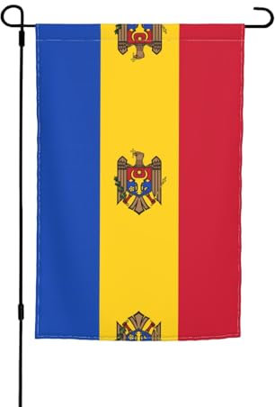 Bandiera della Moldova stampata da giardino bandiere decorative – adatte per balcone, patio, prato, cortile, festa della mamma, Natale, Halloween, decorazioni per le vacanze