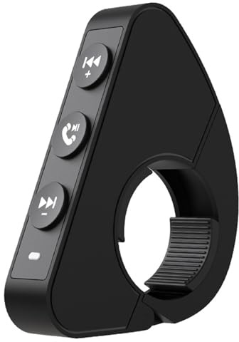 Kabellose Bluetooth-Media-Taste, Lenkradfernbedienung für Auto, Motorrad, Lenker, wiederaufladbar, IPX6, wasserdicht, kabellos, Lenker-Fernbedienung, kompatibel mit iPhone/Android