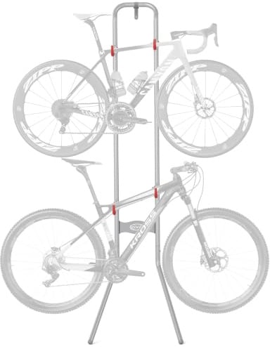 CXWXC Fahrradständer für 2 Fahrräder, Vertikaler Fahrradhalter für Garage | Fahrradaufbewahrung Verstellbar, Ohne Bohren, bis 54 kg, für Rennrad, MTB und Trekkingrad