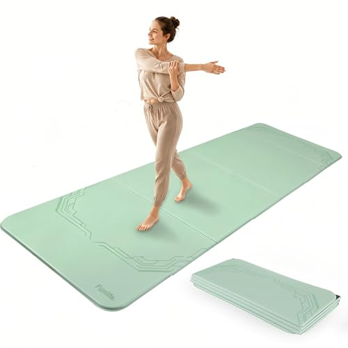 FunLife XXL Yogamatte 190 × 66 cm – 10 mm faltbare Fitnessmatte | Extra dick und rutschfest. Ideal für Yoga, Pilates, Gymnastik sowie Training zuhause, im Studio oder Outdoor.